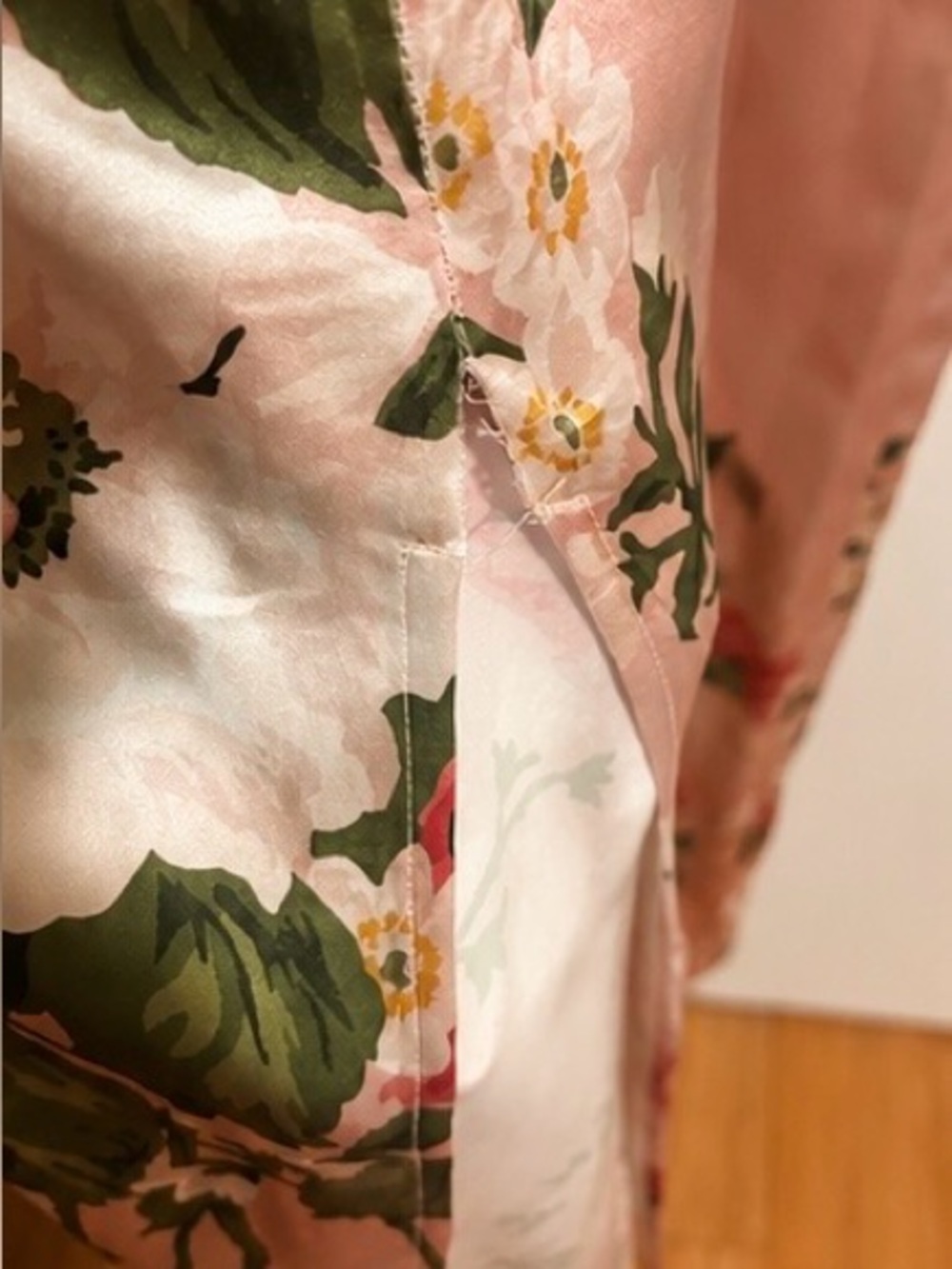 Reformation Frankie 100% Silk Floral Charmeuse Slip Dress | Pink | Size 6 - Picture 7 of 8